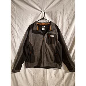 NRA National Rifle Association Mens Hunting Jacket Sz 2XL Fleece Zip Gray/Black